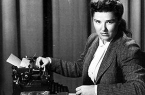 This is a picture of the author Grace Metalious at her typewriter.